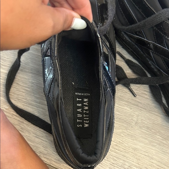 Stuart Weitzman Vintage Y2K Glossy Black Sneakers - Picture 7 of 8